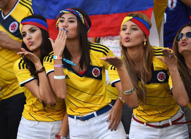 Colombian girls cheer their nation in Copa America